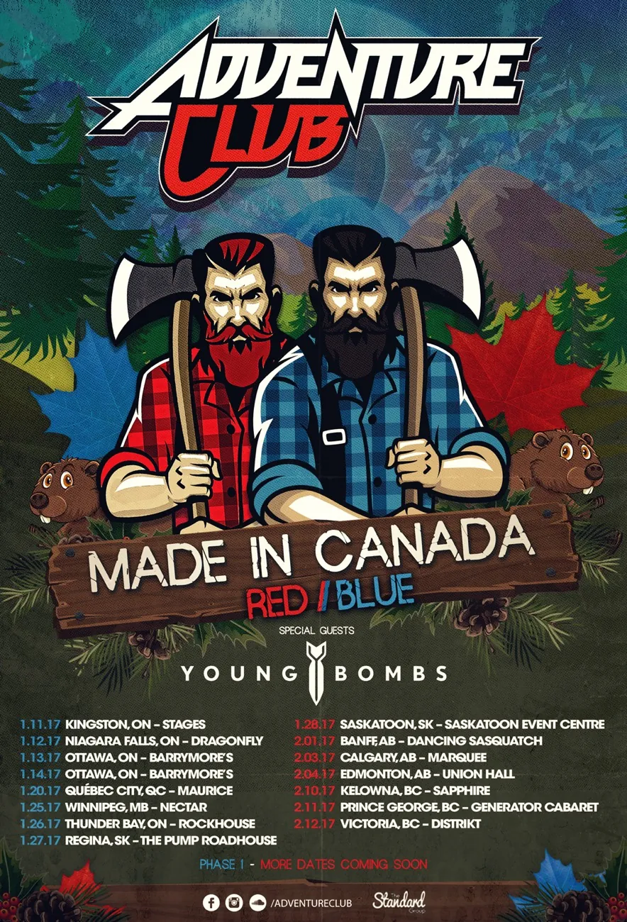 Adventure Club Made in Canada tour poster