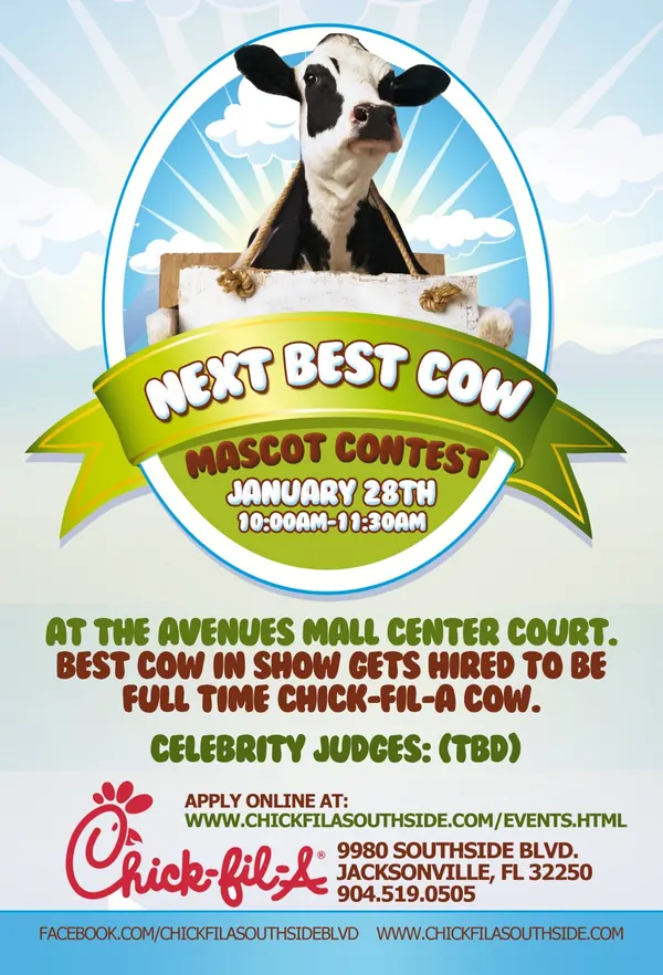 Chick-fil-A Next Best Cow mascot contest flyer