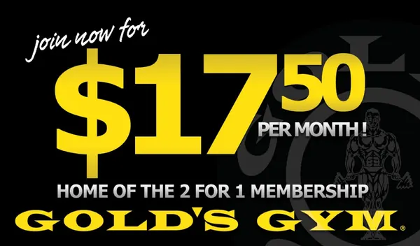 Gold's Gym $17.50 a month membership promo