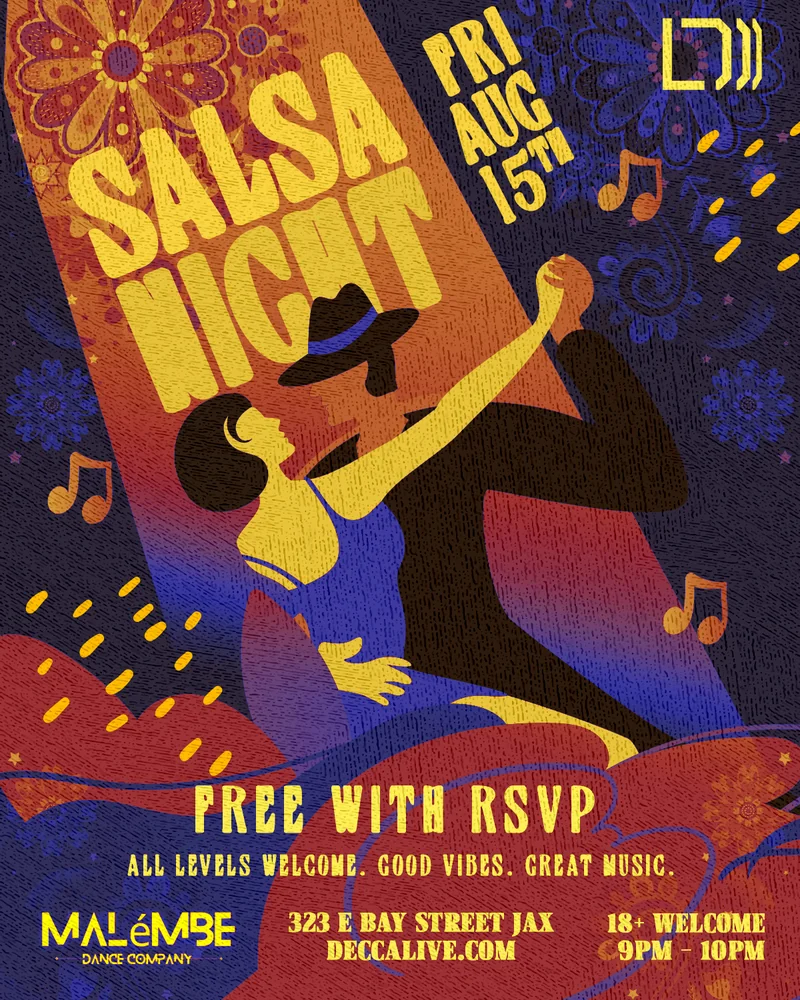 Salsa Night flyer for Malembe Dance Company