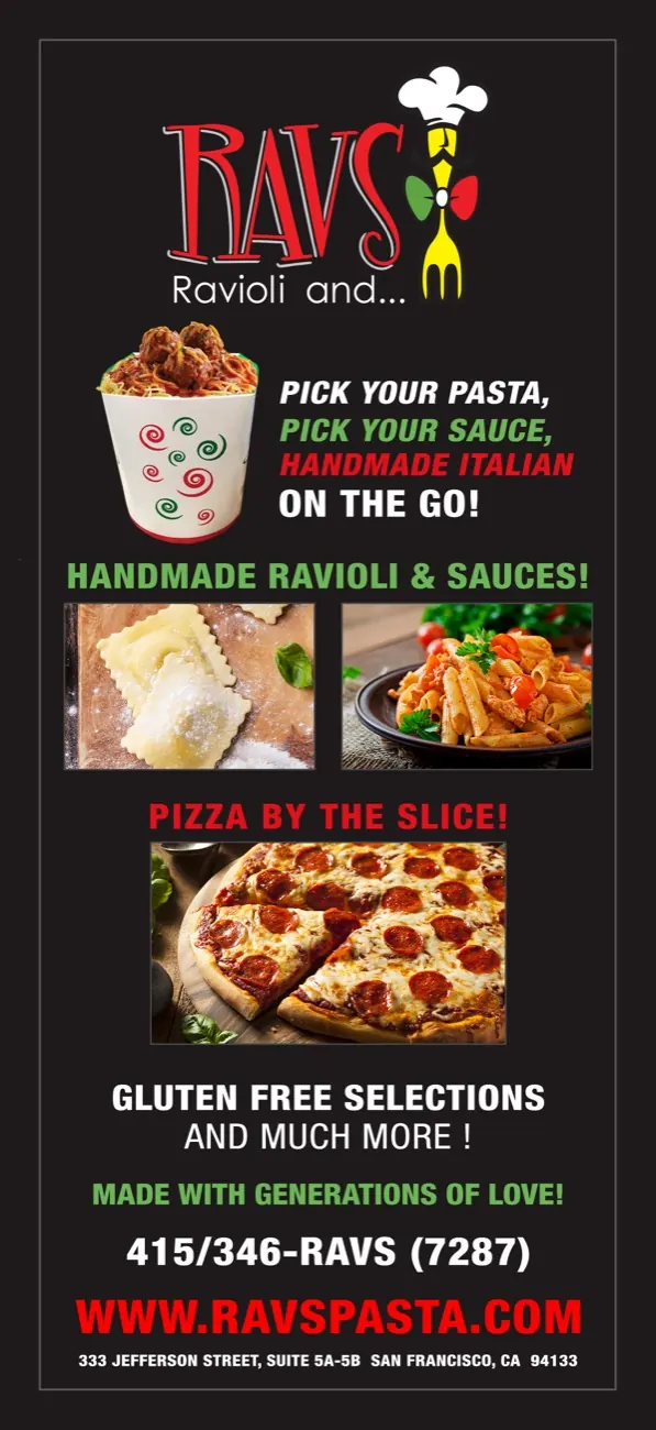 Ravs Ravioli menu flyer