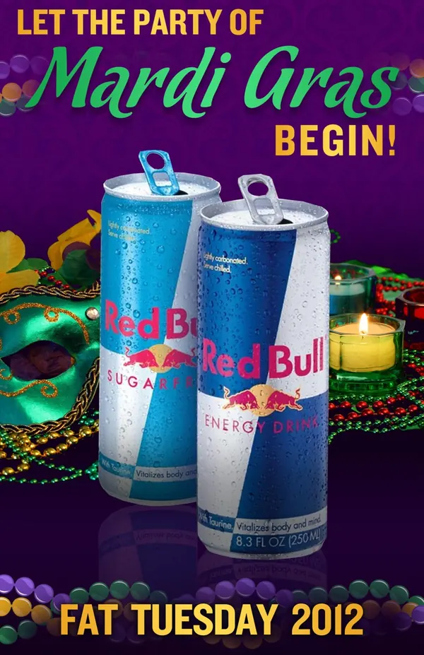 Red Bull Mardi Gras Fat Tuesday poster