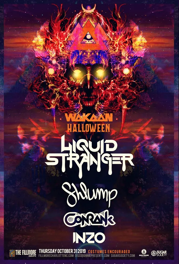 Wakaan Halloween with Liquid Stranger event poster