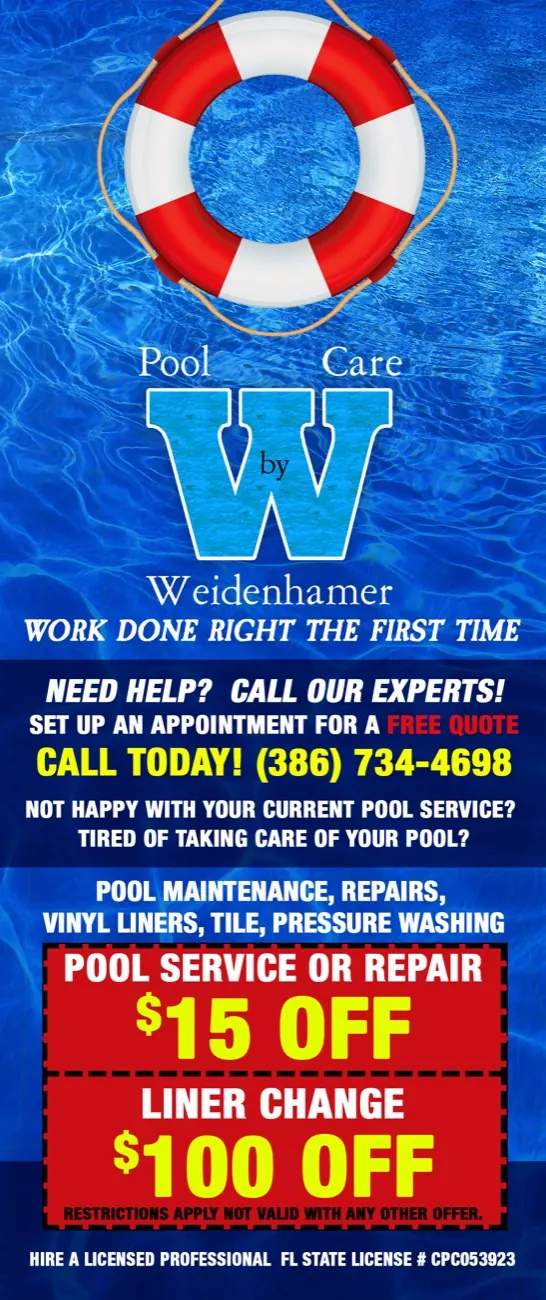 Weidenhamer Pool Care door hanger